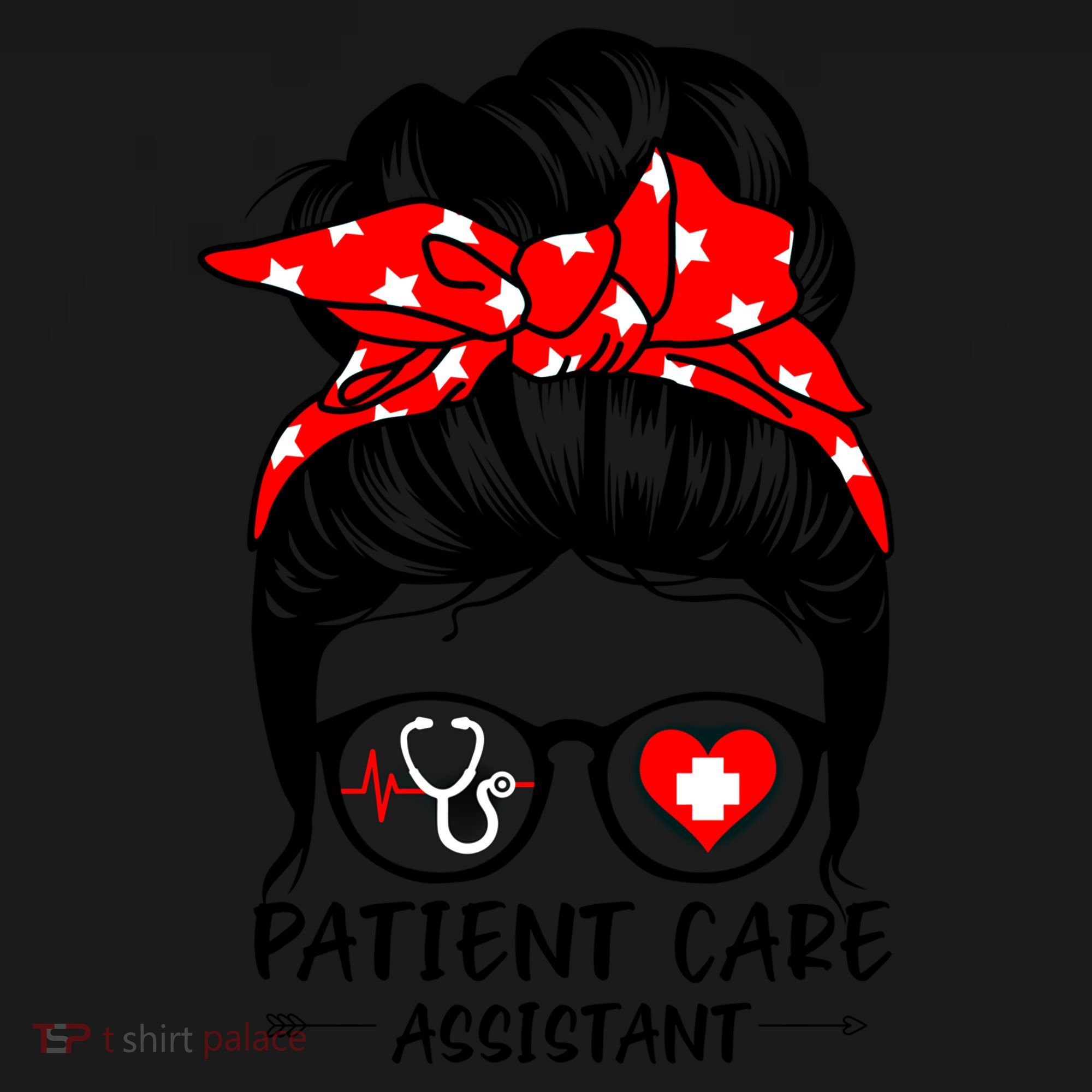 Patient Care Assistant Life Messy Bun Hair Funny Medical Funny Gift Women's Hoodie