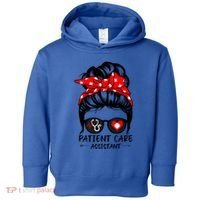 Patient Care Assistant Life Messy Bun Hair Funny Medical Funny Gift Toddler Hoodie thumb 0