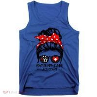 Patient Care Assistant Life Messy Bun Hair Funny Medical Funny Gift Tank Top thumb 0