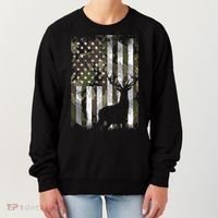 Patriotic Camo American Flag Deer Hunter Hunting Gift Women's Sweatshirt thumb 0