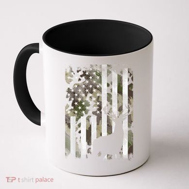 Patriotic Camo American Flag Deer Hunter Hunting Gift Coffee Mug