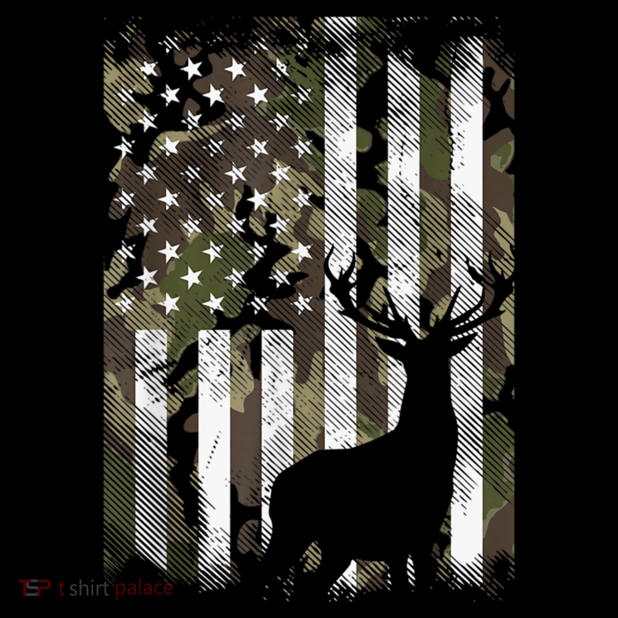 Patriotic Camo American Flag Deer Hunter Hunting Gift Women's Hoodie