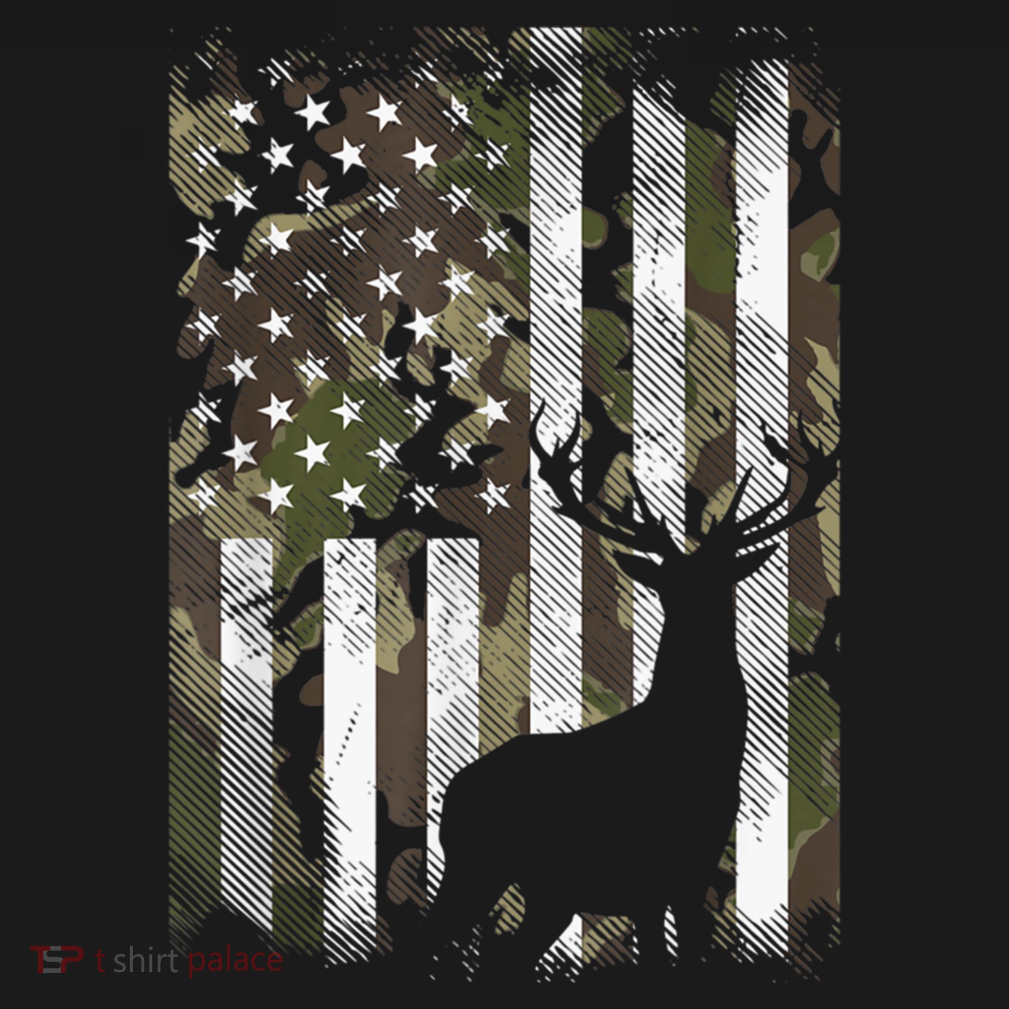 Patriotic Camo American Flag Deer Hunter Hunting Gift Ornament