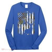 Patriotic Camo American Flag Deer Hunter Hunting Gift Long Sleeve Shirt thumb 0