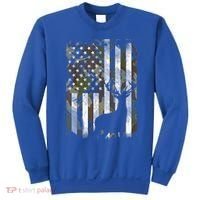 Patriotic Camo American Flag Deer Hunter Hunting Gift Sweatshirt thumb 0