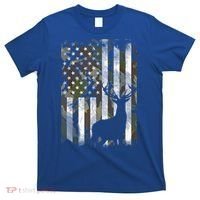 Patriotic Camo American Flag Deer Hunter Hunting Gift T-Shirt thumb 0