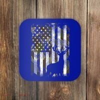 Patriotic Camo American Flag Deer Hunter Hunting Gift Coaster thumb 0