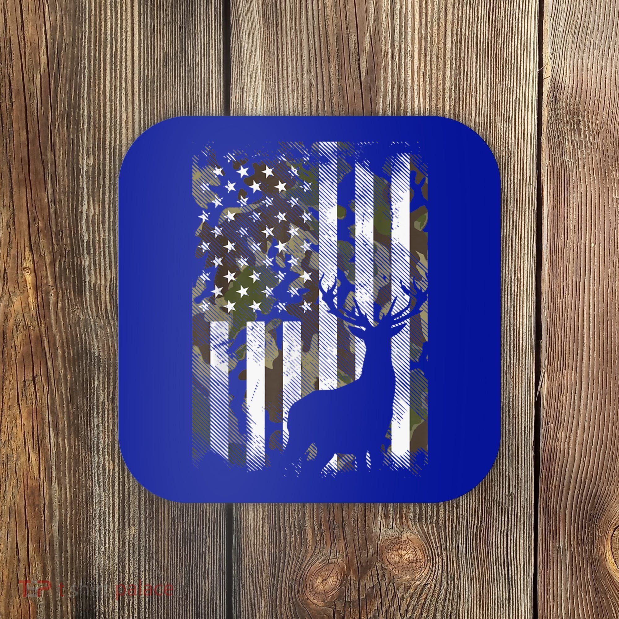 Patriotic Camo American Flag Deer Hunter Hunting Gift Coaster