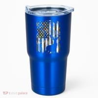 Patriotic Camo American Flag Deer Hunter Hunting Gift Tumbler thumb 0