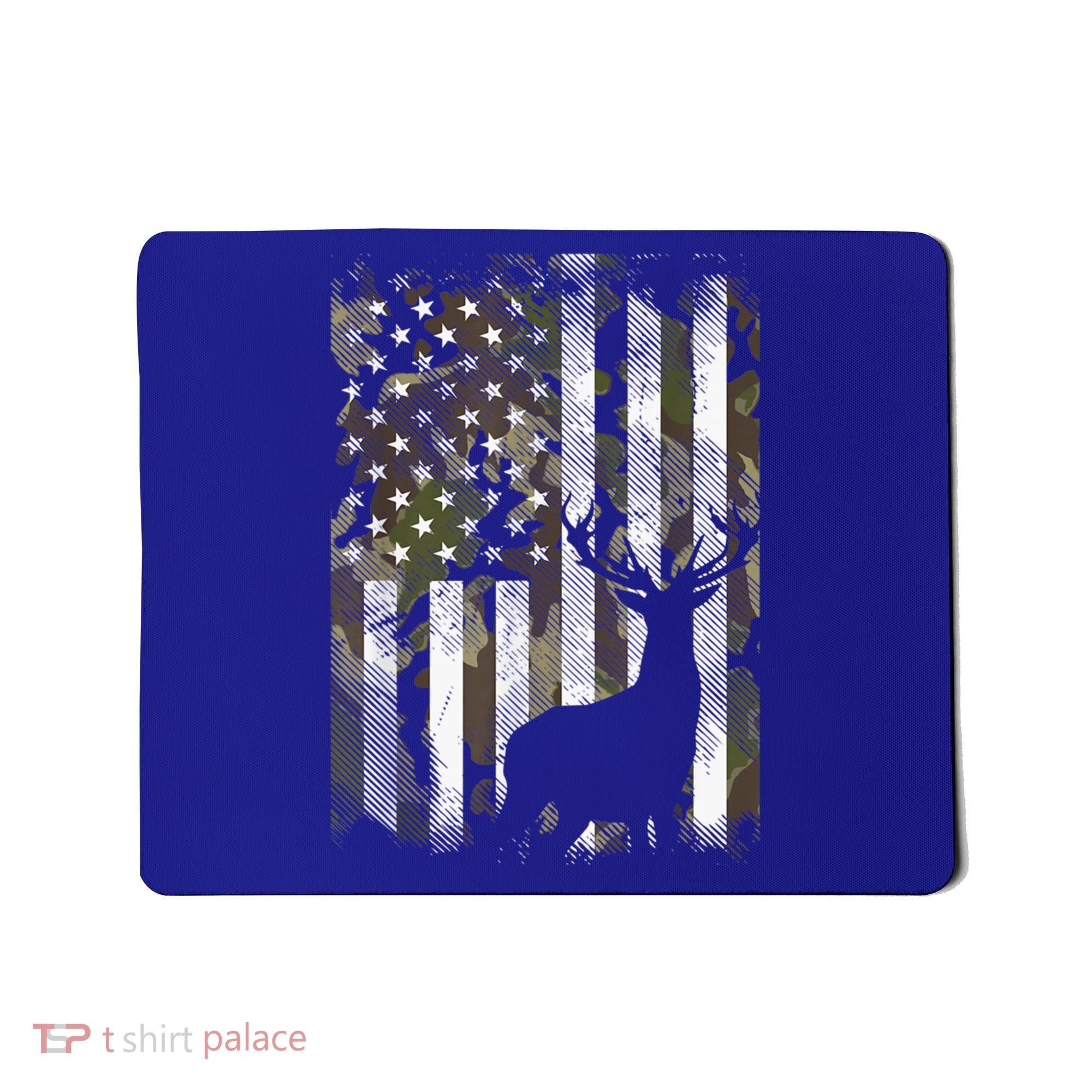 Patriotic Camo American Flag Deer Hunter Hunting Gift Mousepad