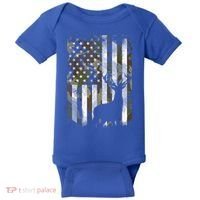 Patriotic Camo American Flag Deer Hunter Hunting Gift Baby Bodysuit thumb 0