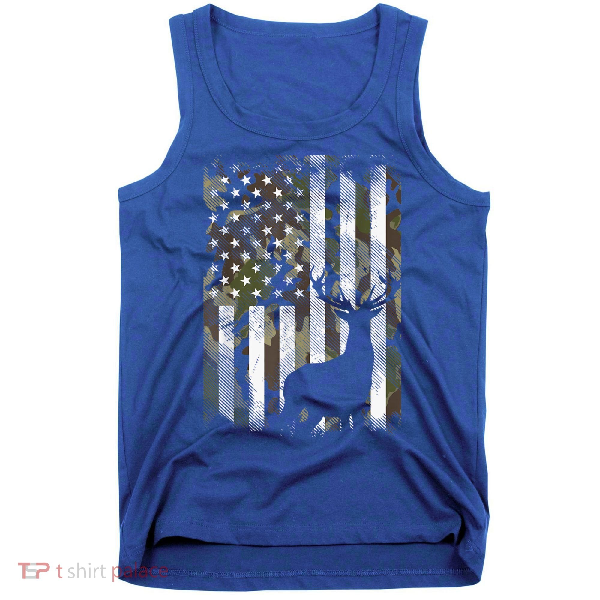 Patriotic Camo American Flag Deer Hunter Hunting Gift Tank Top
