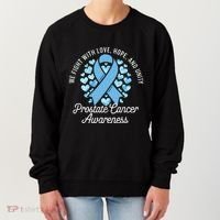 Prostate Cancer Awareness Love Hope Unity Light Blue Ribbon Women's Sweatshirt thumb 0