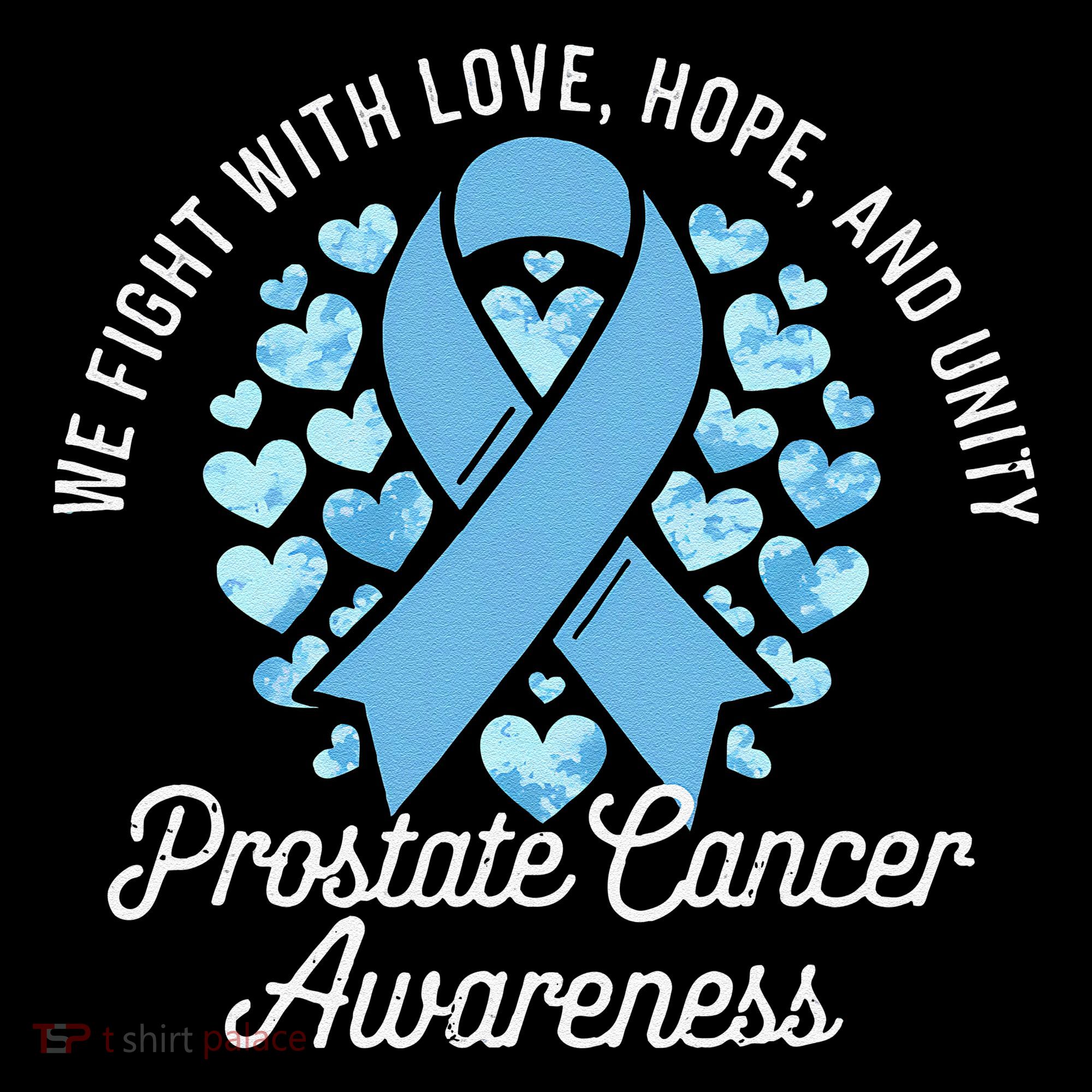 Prostate Cancer Awareness Love Hope Unity Light Blue Ribbon Bucket Hat