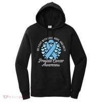 Prostate Cancer Awareness Love Hope Unity Light Blue Ribbon Women's Hoodie thumb 0