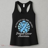 Prostate Cancer Awareness Love Hope Unity Light Blue Ribbon Women's Tank Top thumb 3