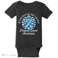 Prostate Cancer Awareness Love Hope Unity Light Blue Ribbon Baby Bodysuit thumb 0