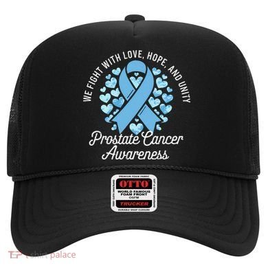 Prostate Cancer Awareness Love Hope Unity Light Blue Ribbon Hat