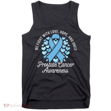 Prostate Cancer Awareness Love Hope Unity Light Blue Ribbon Tank Top