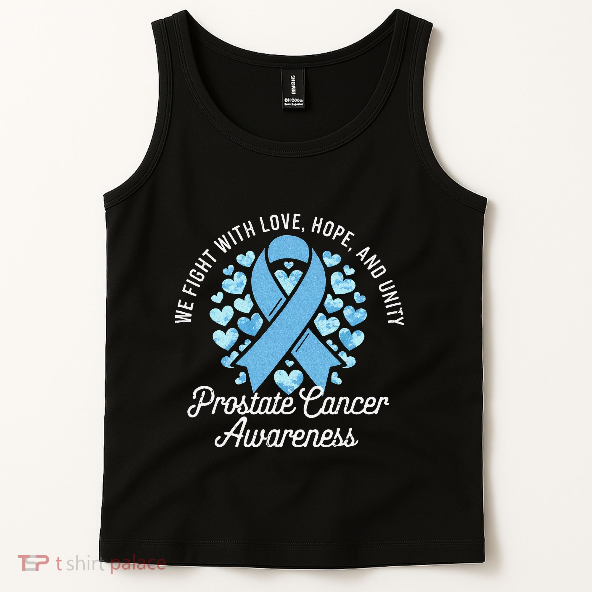 Prostate Cancer Awareness Love Hope Unity Light Blue Ribbon Tank Top
