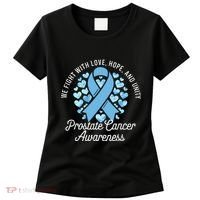 Prostate Cancer Awareness Love Hope Unity Light Blue Ribbon Women's T-Shirt thumb 0