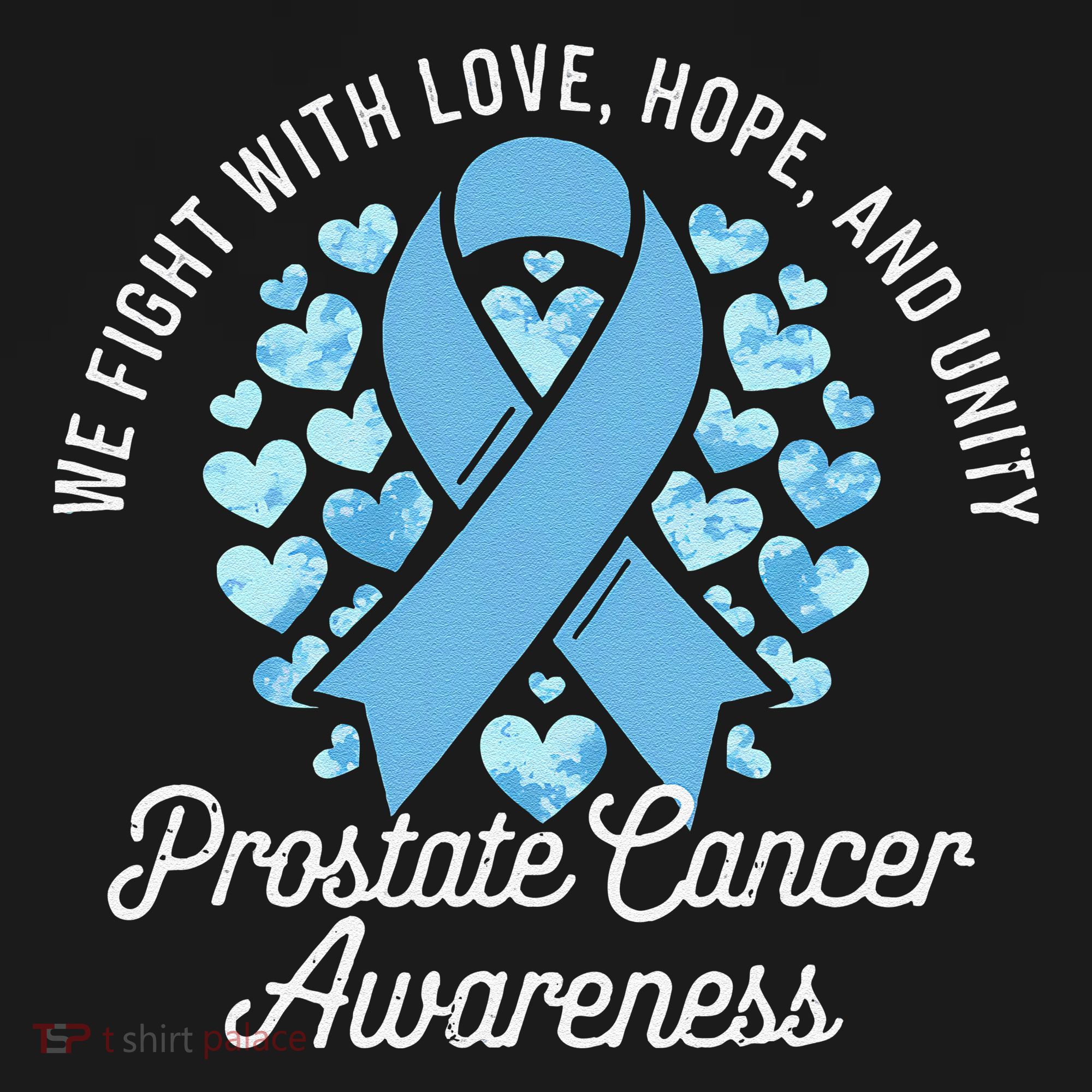 Prostate Cancer Awareness Love Hope Unity Light Blue Ribbon Kids Hoodie