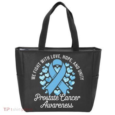 Prostate Cancer Awareness Love Hope Unity Light Blue Ribbon Tote Bag