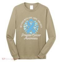 Prostate Cancer Awareness Love Hope Unity Light Blue Ribbon Long Sleeve Shirt thumb 0