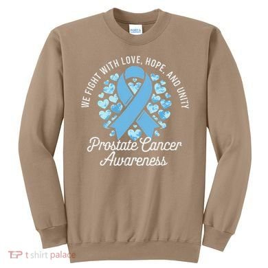 Prostate Cancer Awareness Love Hope Unity Light Blue Ribbon Sweatshirt