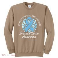 Prostate Cancer Awareness Love Hope Unity Light Blue Ribbon Sweatshirt thumb 0