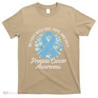 Prostate Cancer Awareness Love Hope Unity Light Blue Ribbon T-Shirt thumb 0