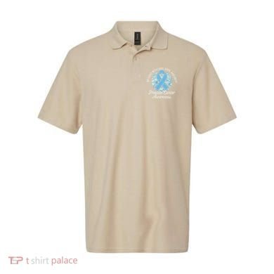 Prostate Cancer Awareness Love Hope Unity Light Blue Ribbon Polo