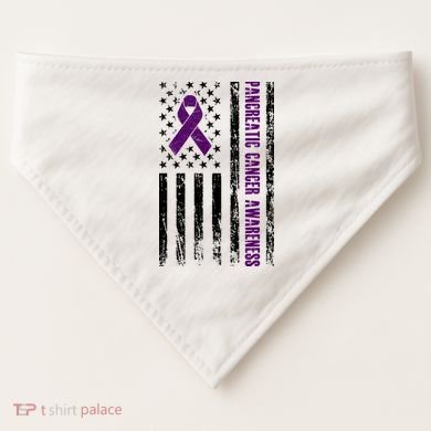 Pancreatic Cancer Awareness USA-Made Doggie Bandana