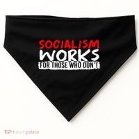 Pro Capitalism Anti Communist Funny Anti Socialism USA-Made Doggie Bandana thumb 0