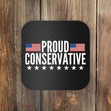 Proud Conservative American USA Flag Coaster