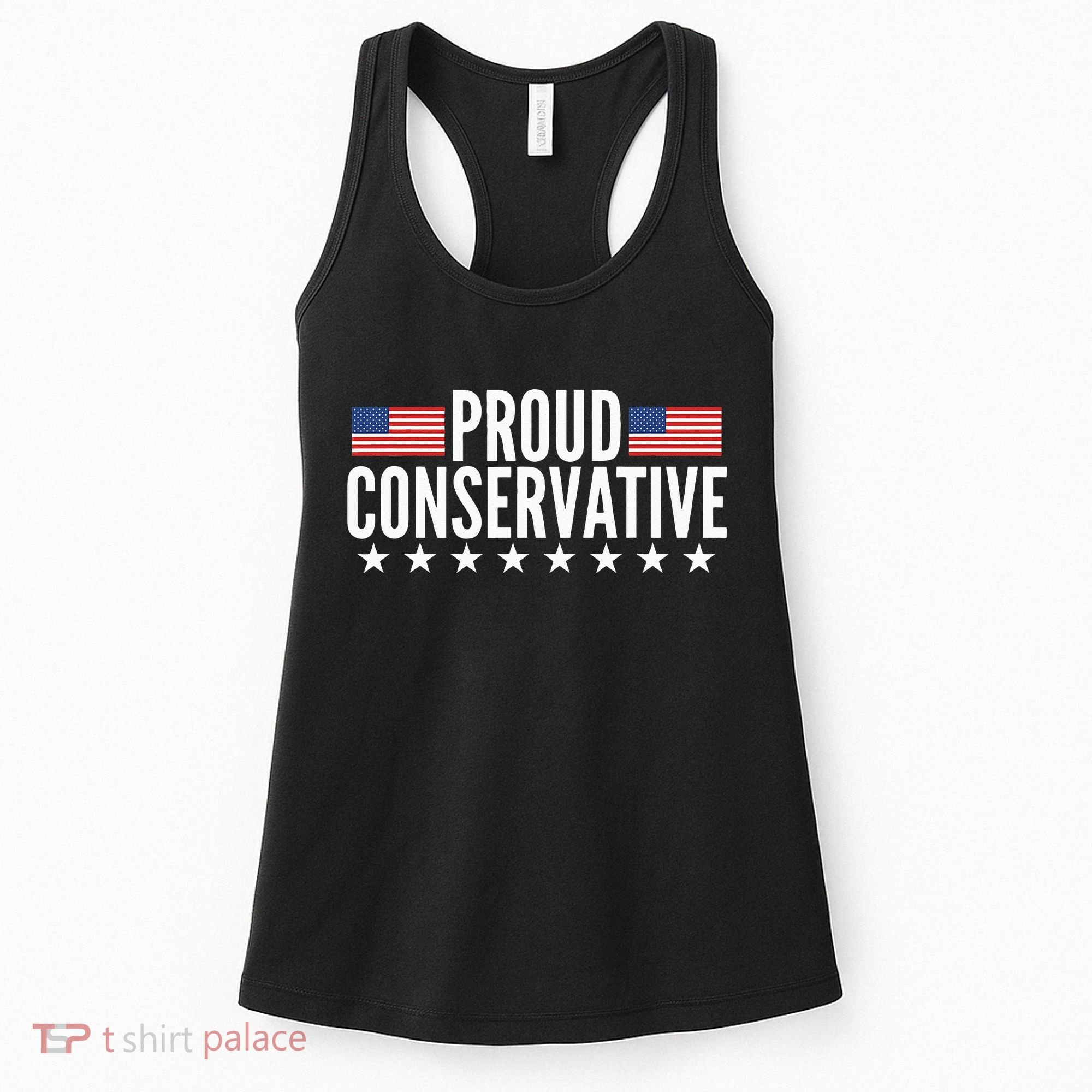 Proud Conservative American USA Flag Women's Tank Top