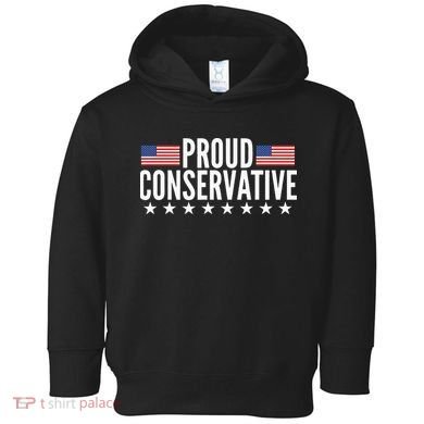 Proud Conservative American USA Flag Toddler Hoodie