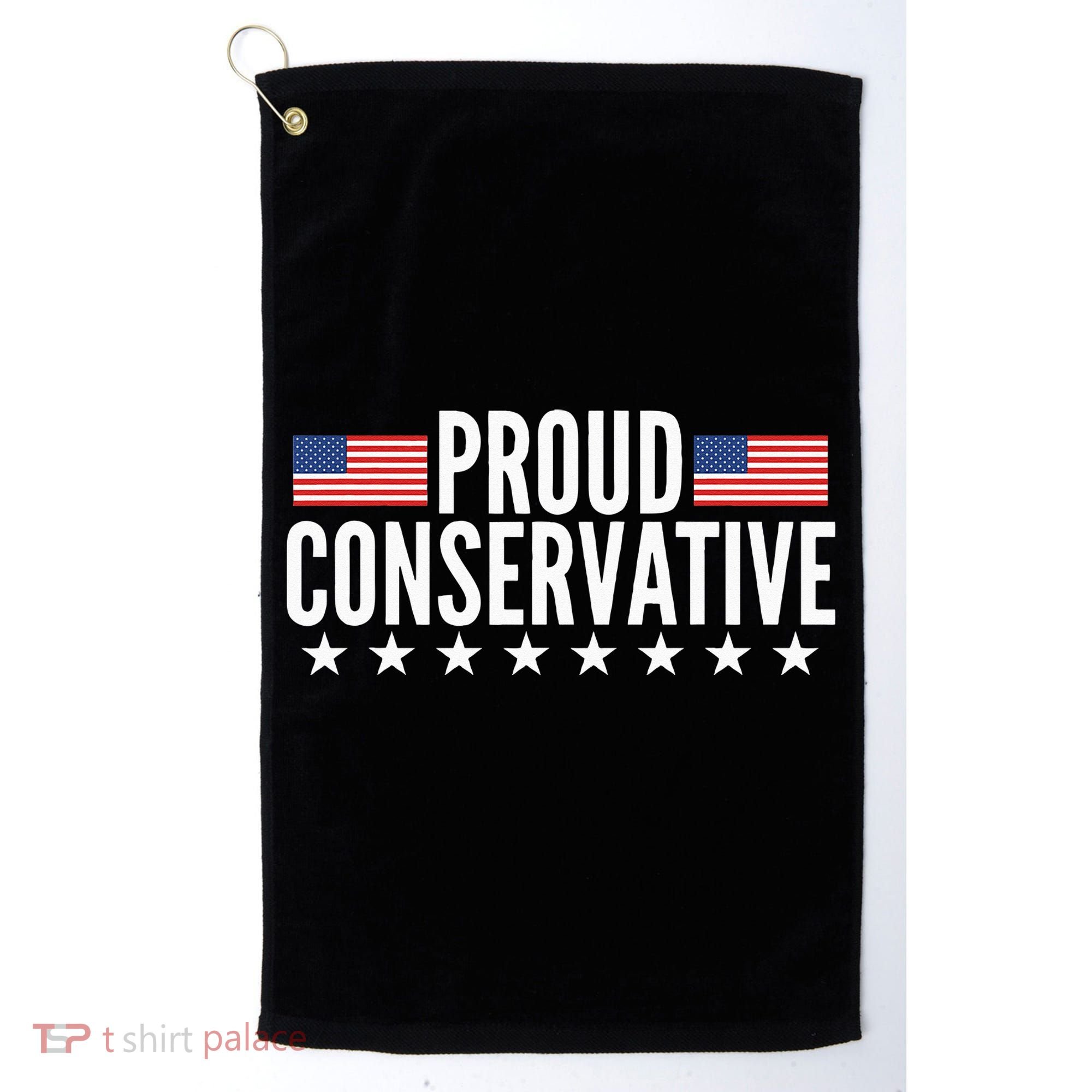 Proud Conservative American USA Flag Golf Towel
