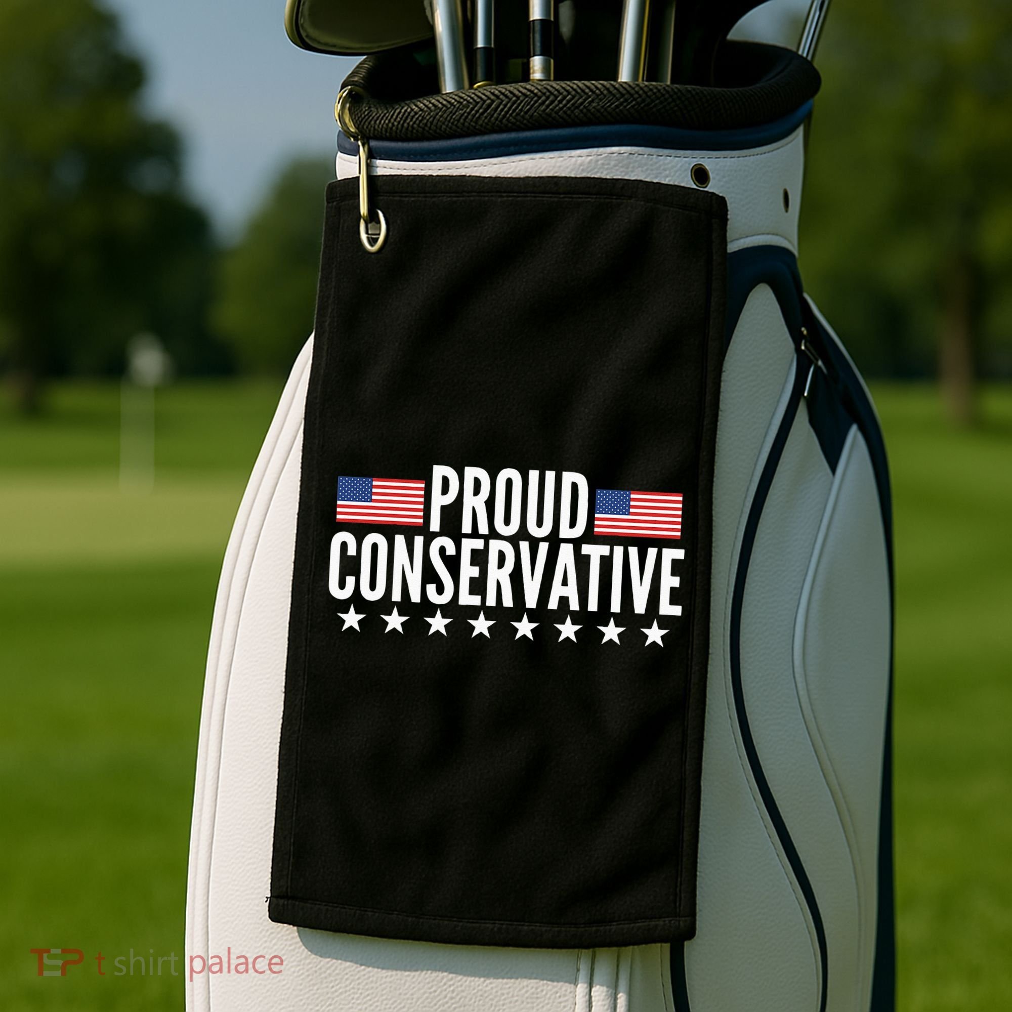 Proud Conservative American USA Flag Golf Towel