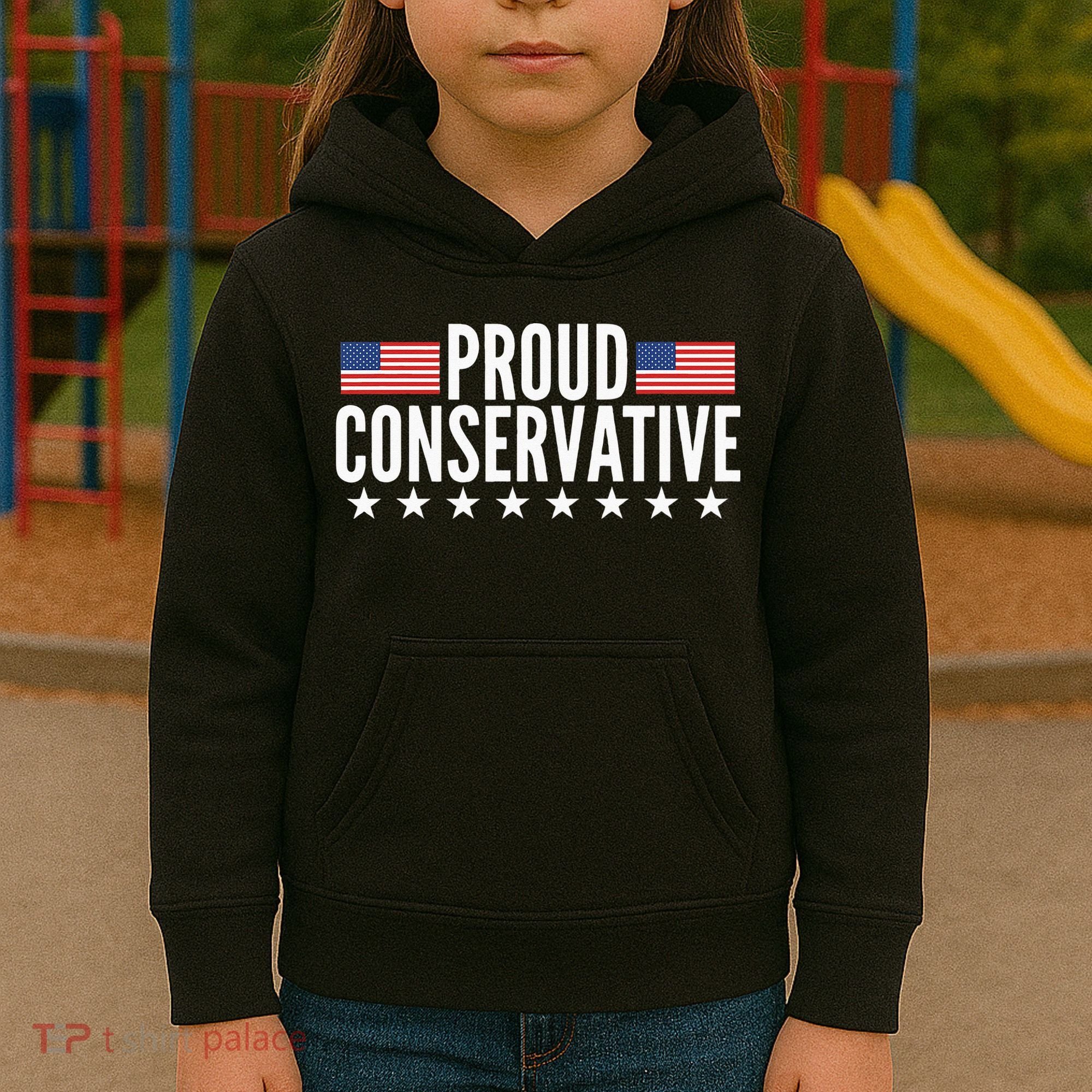 Proud Conservative American USA Flag Kids Hoodie
