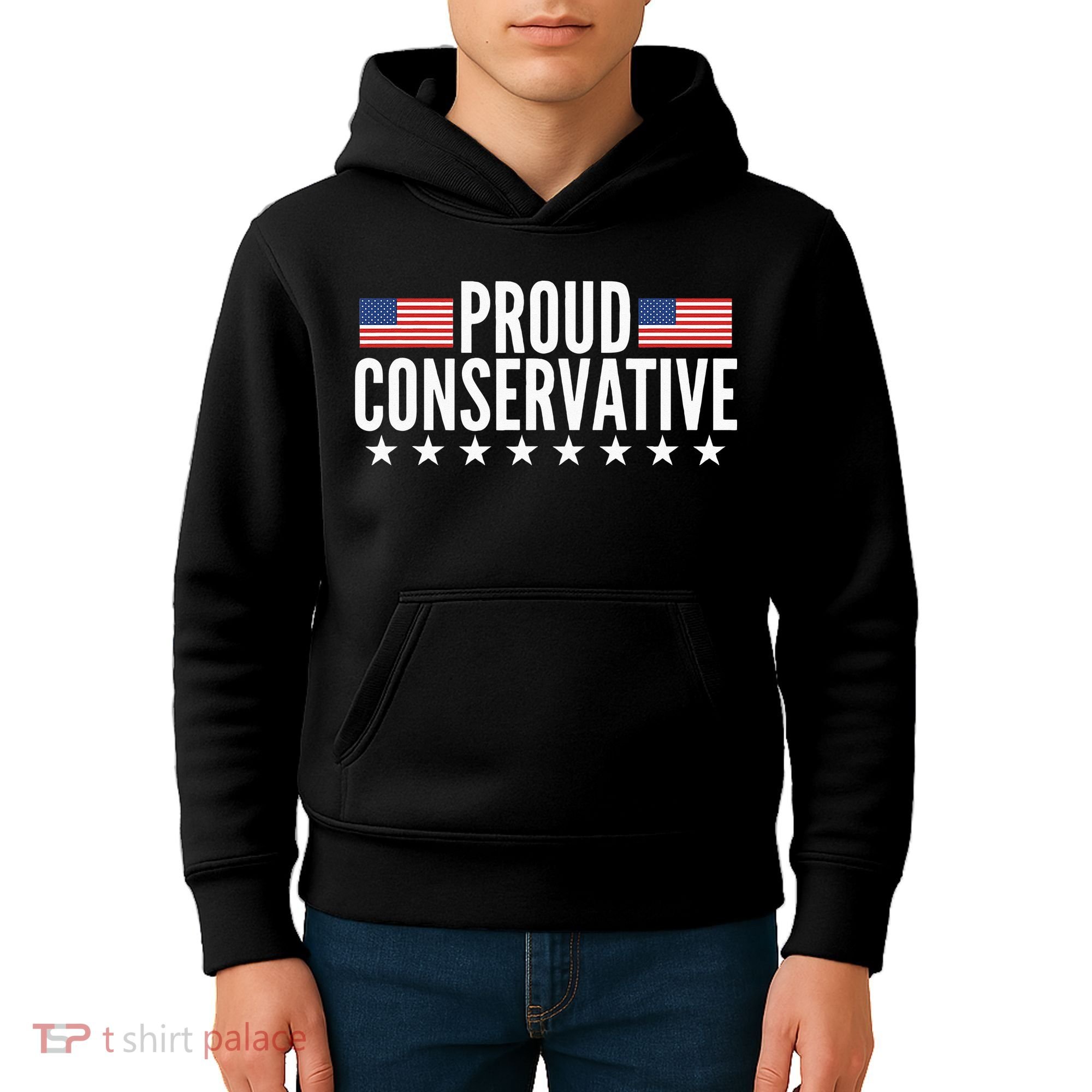 Proud Conservative American USA Flag Kids Hoodie