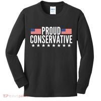 Proud Conservative American USA Flag Kids Long Sleeve Shirt thumb 0