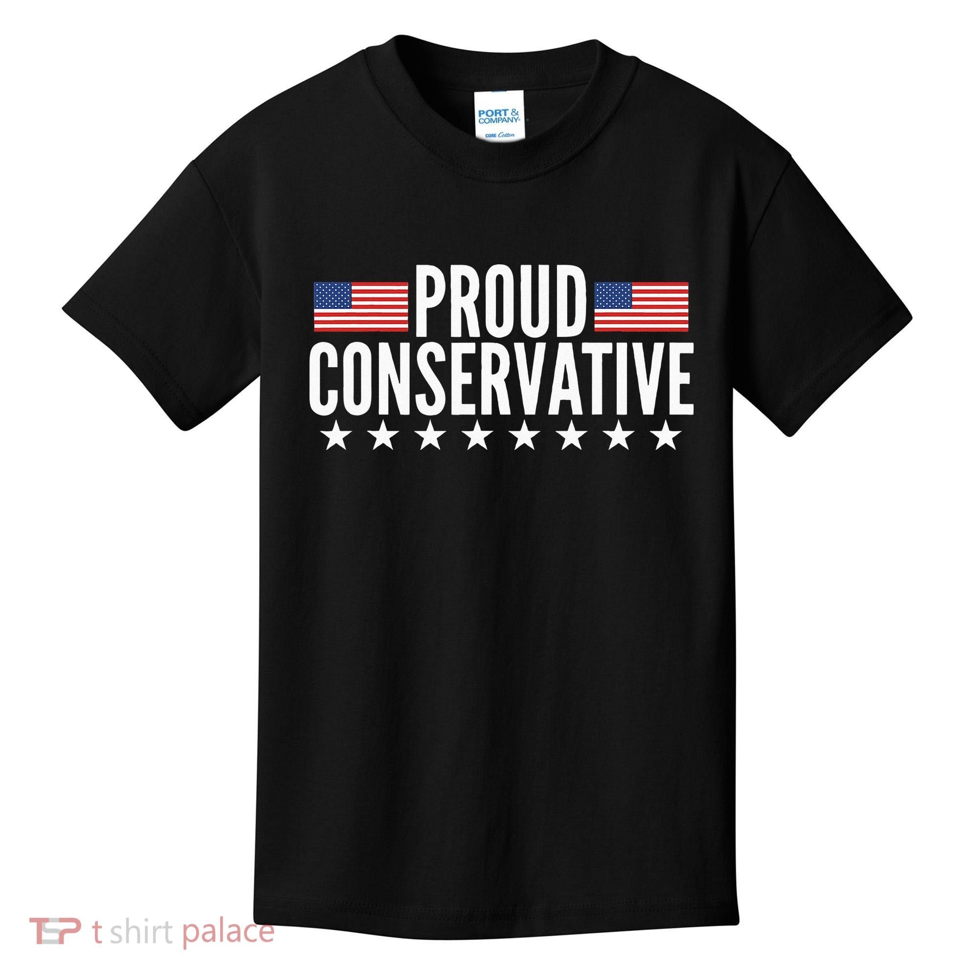 Proud Conservative American USA Flag Kids T-Shirt