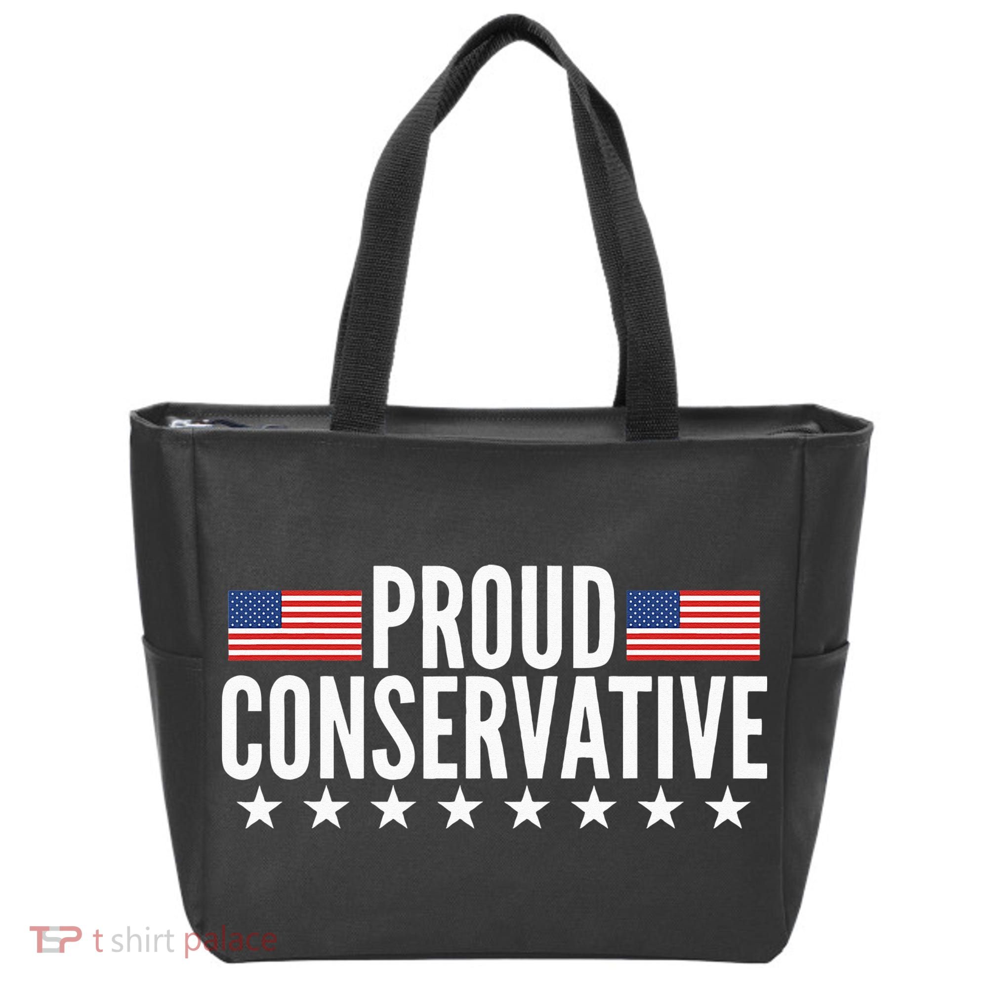 Proud Conservative American USA Flag Tote Bag