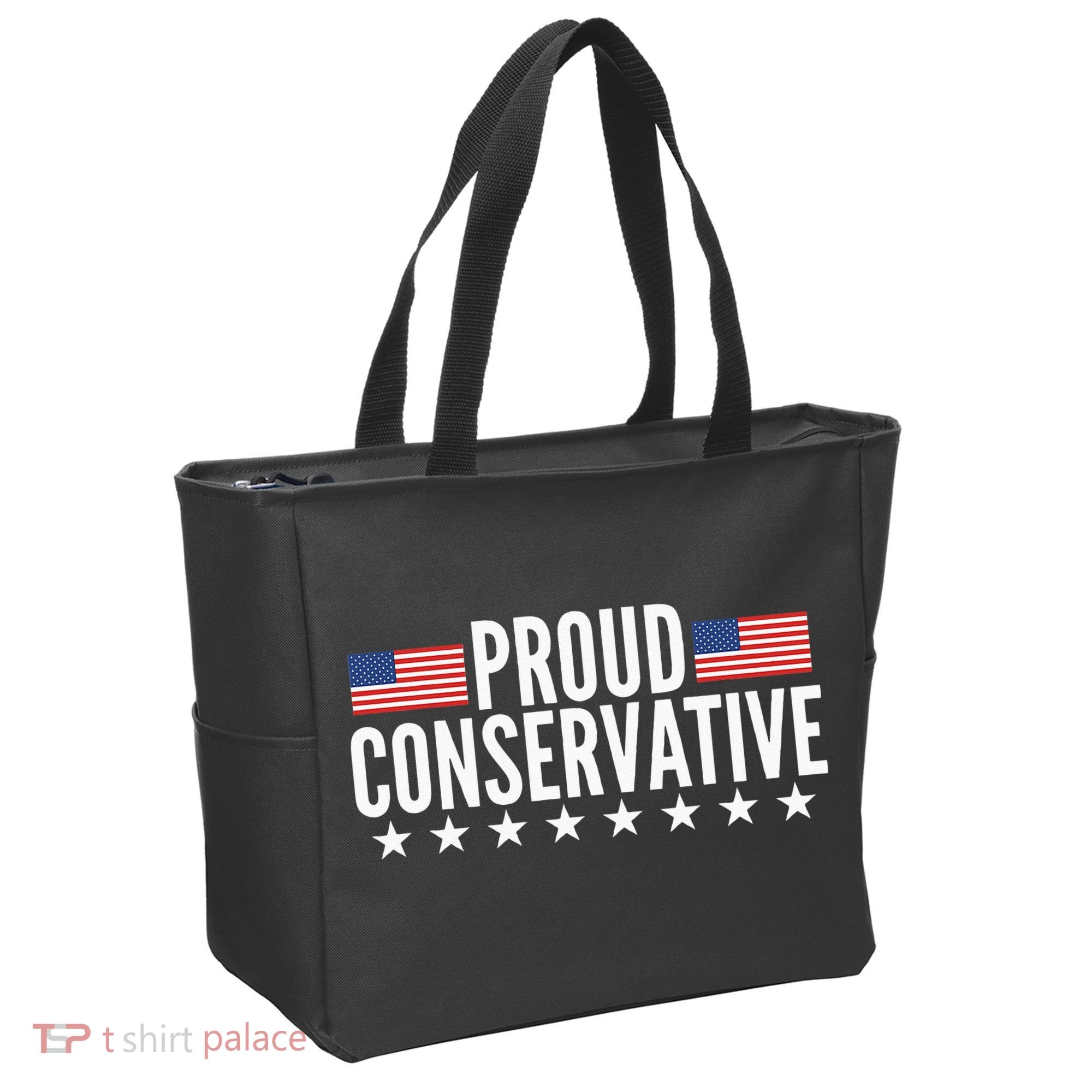 Proud Conservative American USA Flag Tote Bag