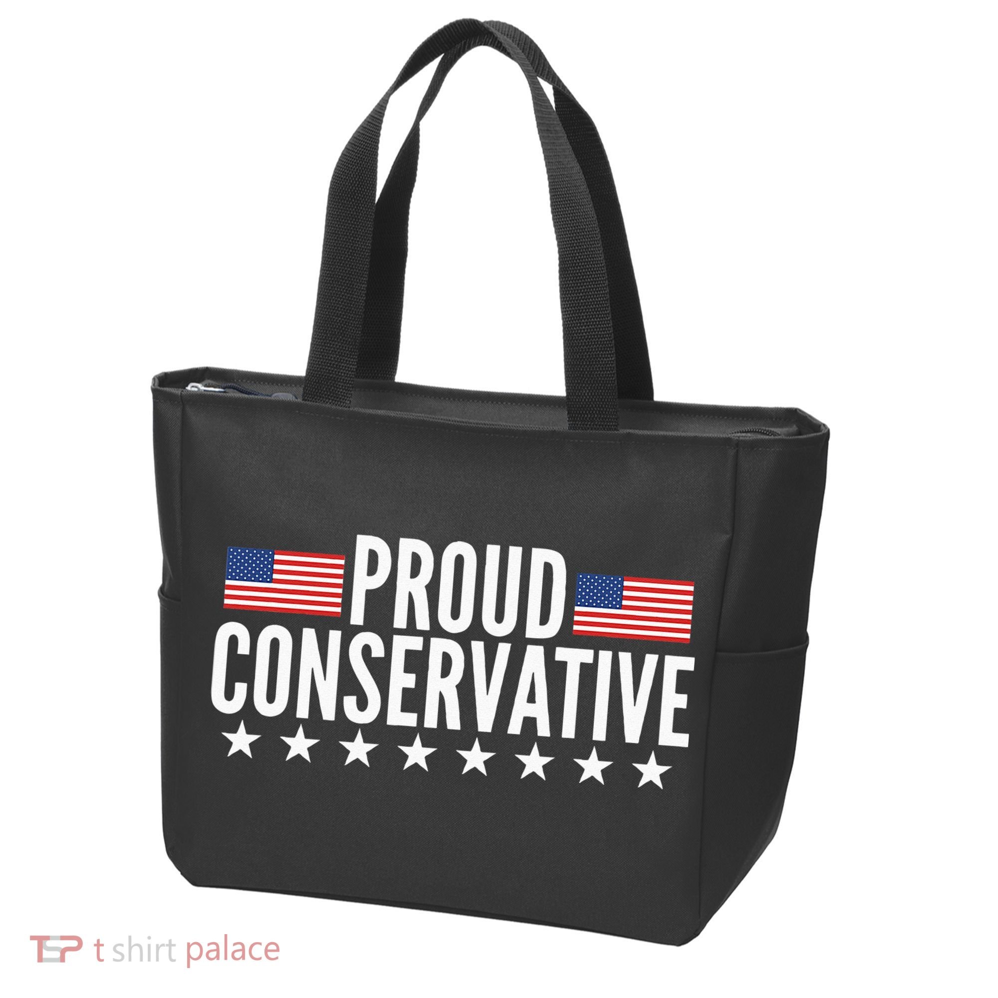 Proud Conservative American USA Flag Tote Bag