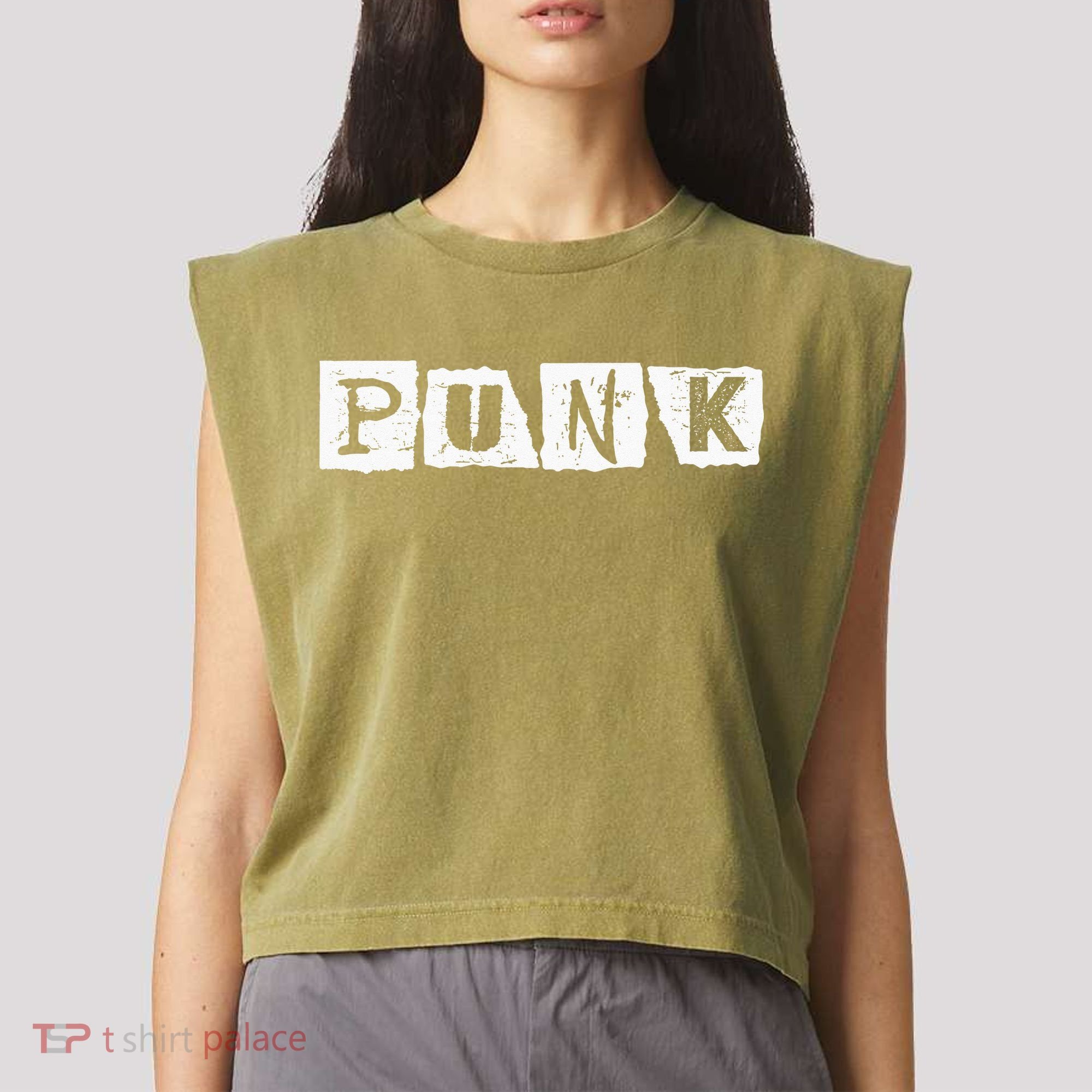 Punk Clothes Alternative Punk Music Punk Rock Garment-Dyed Women's Muscle Tee