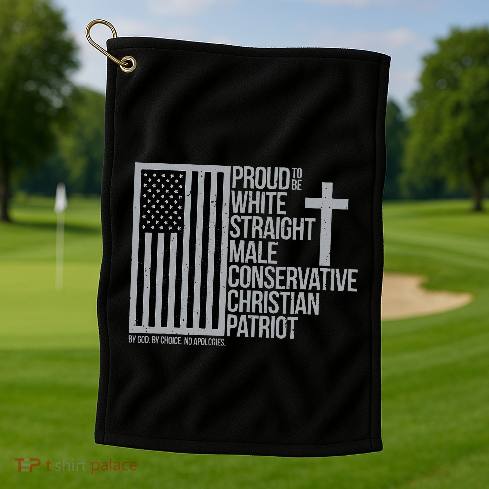 Proud Christian American Man Golf Towel