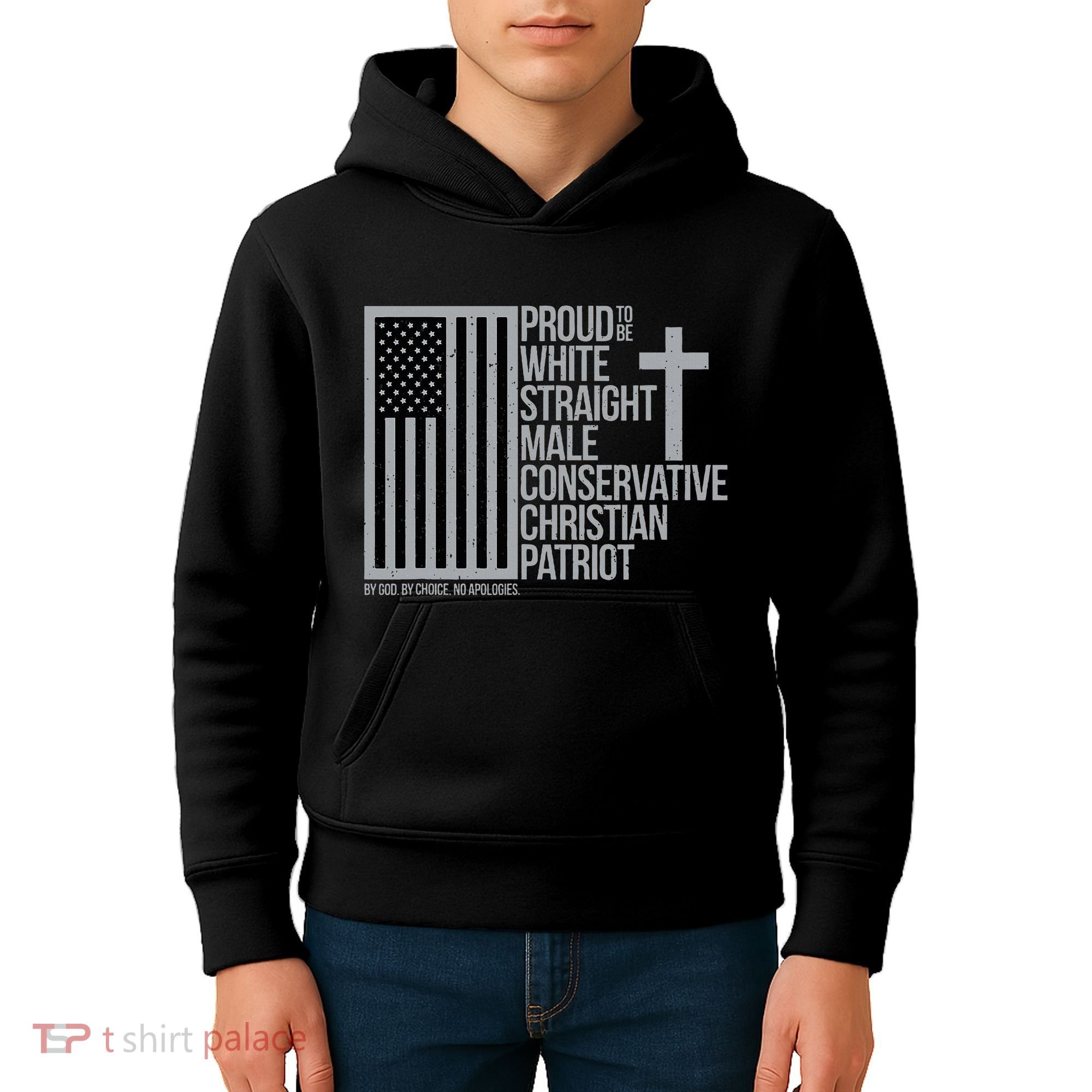 Proud Christian American Man Kids Hoodie