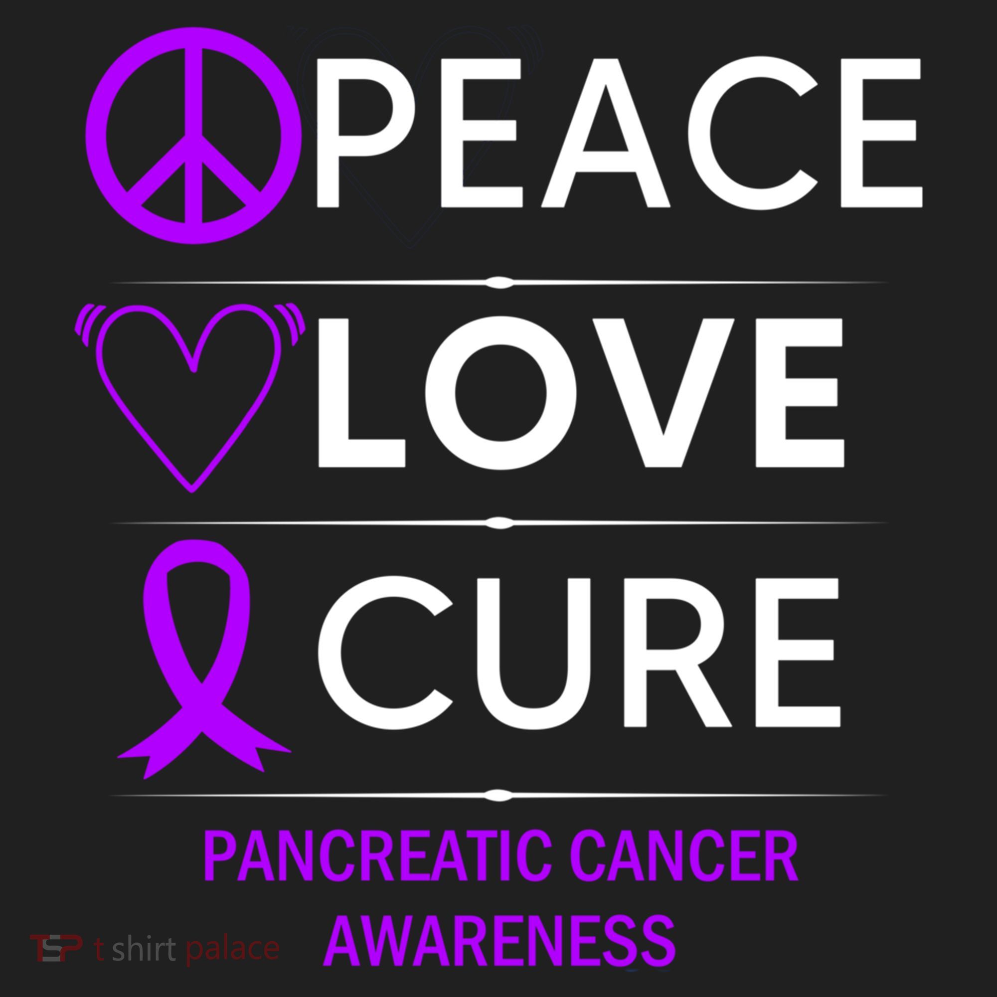 Pancreatic Cancer Awareness Peace Love Cure Purple Ribbon Gift Beanie